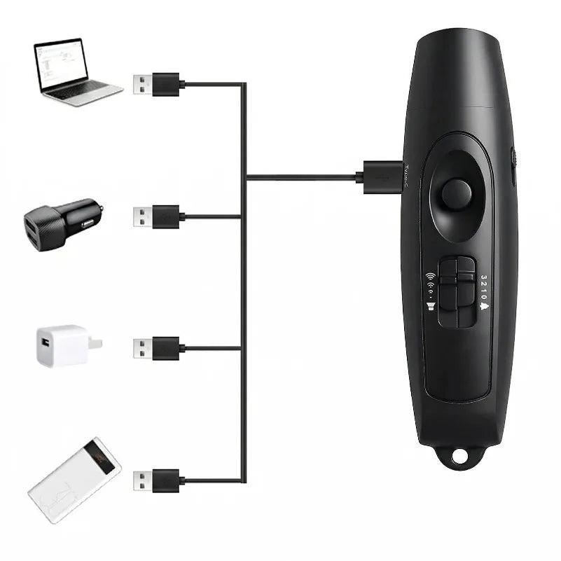 Electronic Whistle USB Rechargeable Loud Air Horn 120-150dB with LED Safety Light with Lanyard for Hiking Camping Scare Bears