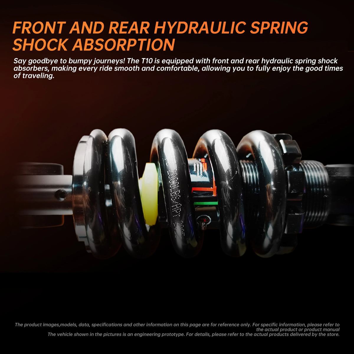 JOYOR T10 Flagship Electric Scooter 1000W Dual Motors 3600W Peak 37MPH 60V18Ah Battery 45 Miles Dual-Arm Suspension Dual Hydraulic Disc Brakes Anti-skid 10Inch OffRoad Tires High Speed Stability Aluminum Alloy Frame Foldable