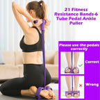 1pcs Multifunctional Yoga Pedal Resistance Band, Home Workout Equipment, Abdominal Exercise Auxiliary Equipment, Pilates Tension Rope, Suitable for Home Exercise Yoga Training，Home Gym Equipment for Full Body Strength for A