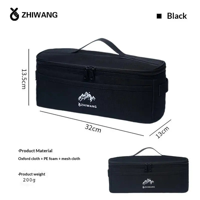 Portable Multifunctional Camping Tableware Storage Bag, Outdoor Picnic Cookware Bowl Chopstick Organizer for Travel Camping Trip