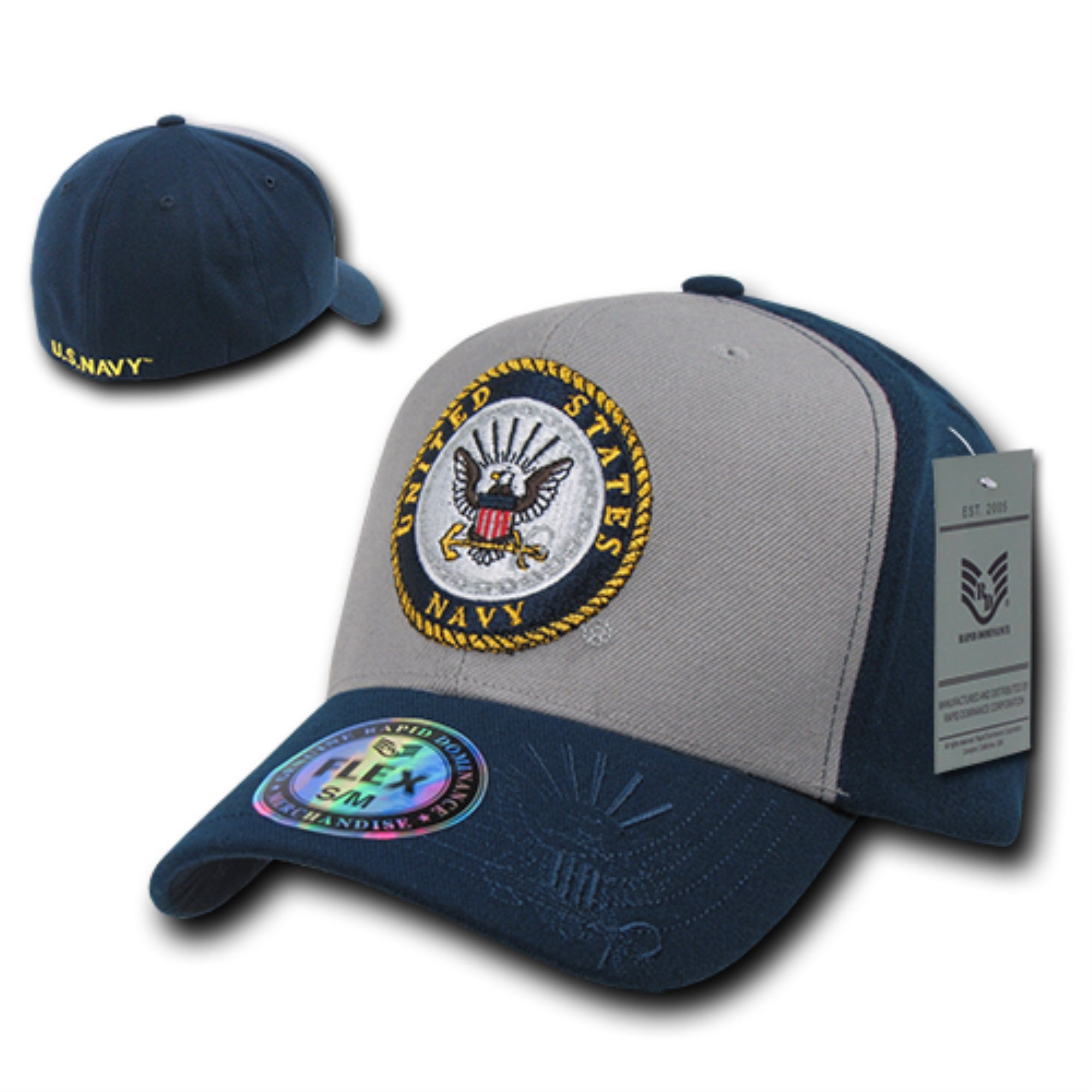 Flex Military Caps, Navy, Grey, L_Xl