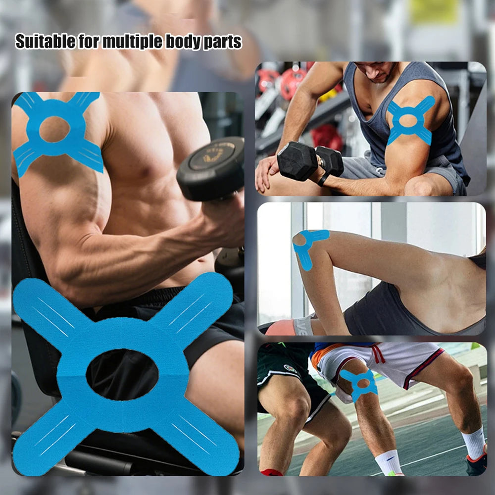 5PCS Sports Kinesiology Tape for Knees Pre-Cut Waterproof Knee Tape for Knee Pain Relief Pre Cut, Original Cotton Athletic Tape