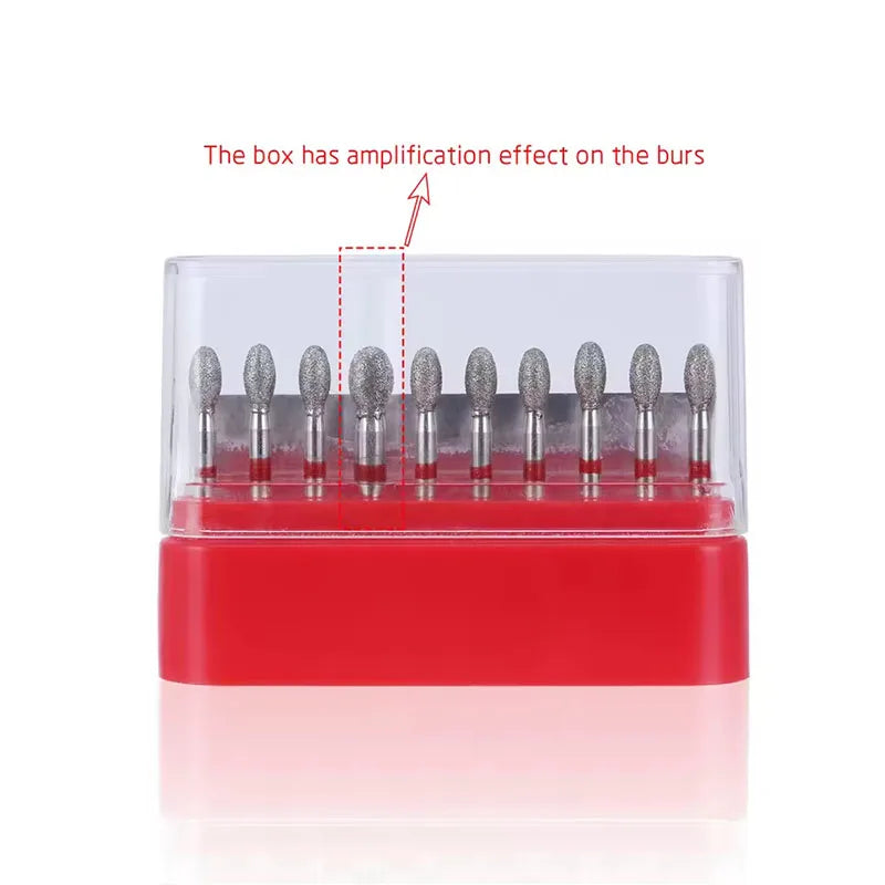 10Pcs/Box Dental Diamond Burs Fine Drills Football Shape Model 368-023F/379-023F for High Speed Handpiece Dentist Material Tool