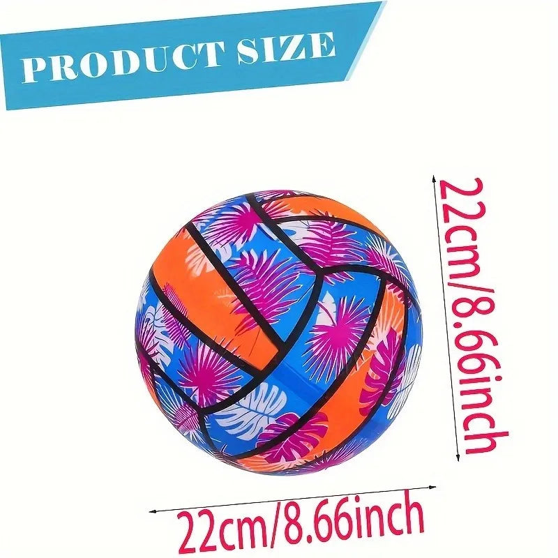 4/2/1pcs Inflatable Beach Volleyballs 4pcs - Tropical Leaf Print PVC Pool Toys, Summer Outdoor Sports Gear for Adults & Kids