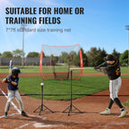 VEVOR 7x7 ft Baseball Softball Practice Net, Portable Baseball Training Net for Hitting Batting Catching Pitching