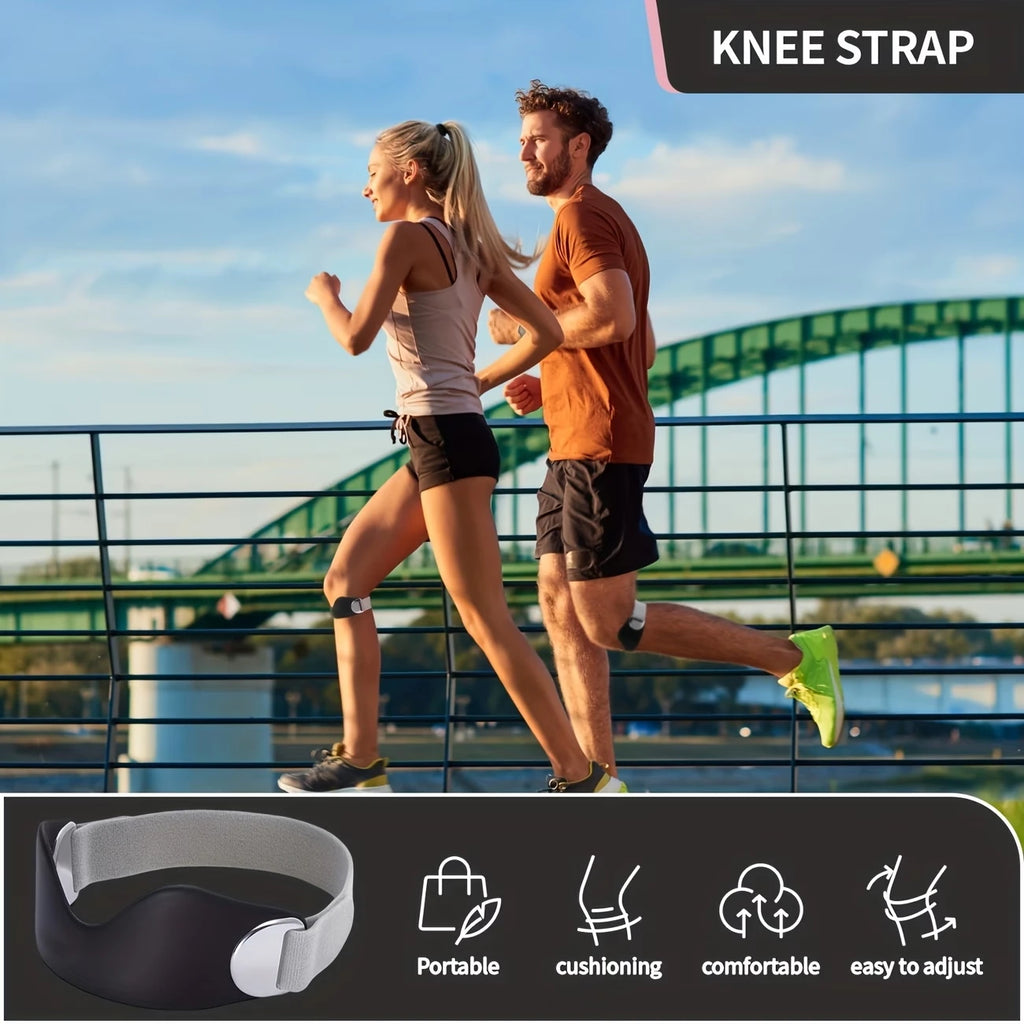 2-Pack Patella Straps with Adjustable Metal Buckle, Non-Slip Silicone Compression Patellar Tendon Support, Knee Brace for Running, Jump Rope, Badminton, Mountaineering, Unisex Shock-Absorbing Compression Patella Support Band