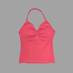 NCOYOE Women Gym Tank Top Sports V Neck Seamless Slim Fit Longline Yoga Top Running Fitness Workout Activewear Top