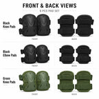 2Pcs Protective Pads Set Knee Elbow Pads Adjustable Straps Hard Shell for Skating Cycling Scooter Outdoor Sports Safety Gear Kit