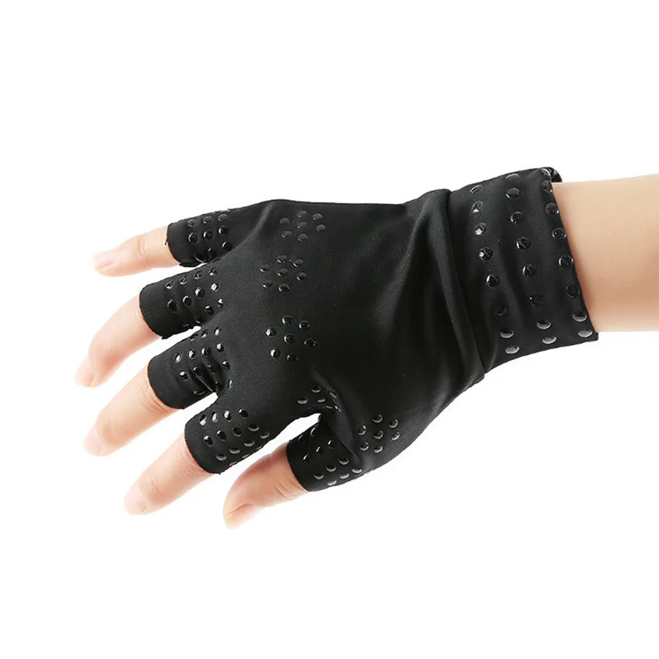 KoKossi Glue Dispensing Pressure Half Finger Gloves Magnetic Therapy Anti Slip Rehabilitation Sports Fitness Cycling Gloves