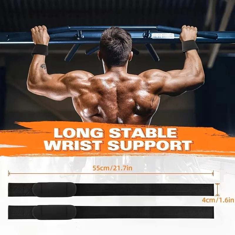 1Pair Non-slip Strap Gym Dumbbell Workout Weights Lifting Straps Crossfit Fitness Equipment Wrist Wrap Lift Exercise Training
