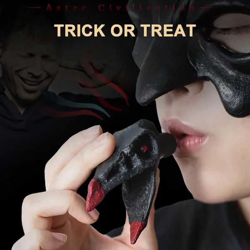 Spooky Aztec Death Whistle Loud Screaming Bone-Chilling Sounding Whistles for Adults Unique Scary Ornament Noise Maker for Holid