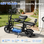 Eilleo Spacewalk 48V Electric Scooter for Adults with Large Pet Basket 750W Motor,18.75MPH Foldable Commuter E-Scooter with Seat