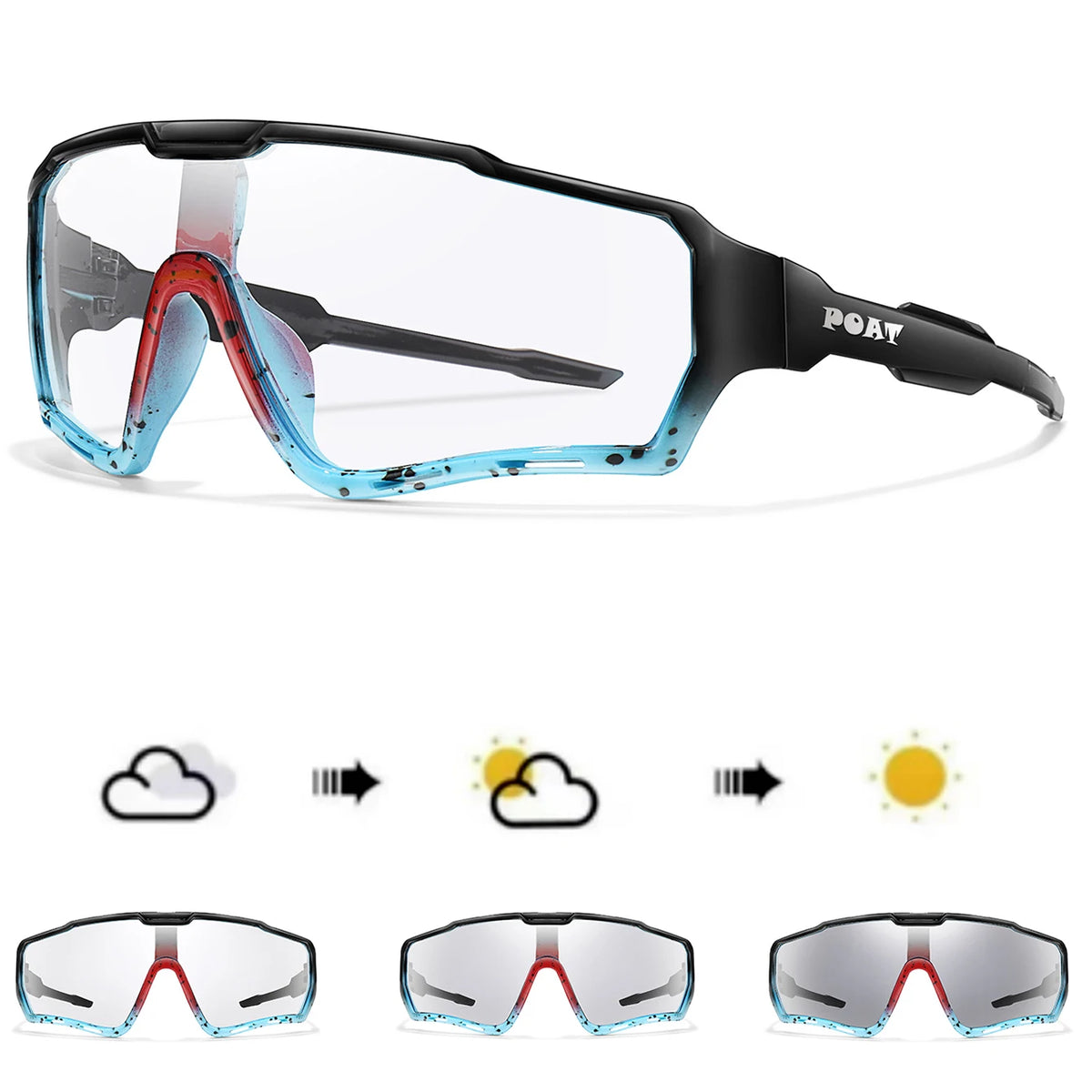 POAT Brand New Style Photochromic Sunglasses Sports Men Women MTB Bike Bicycle Eyewear Cycling Fishing Running Glasses