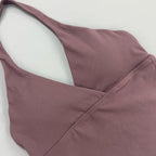 Women Halter Cropped Tank Top V‑Neck Built‑in Padded Bra Sleeveless Stretchy Soft Camisole Yoga Gym Workout Fitness ActiveWear
