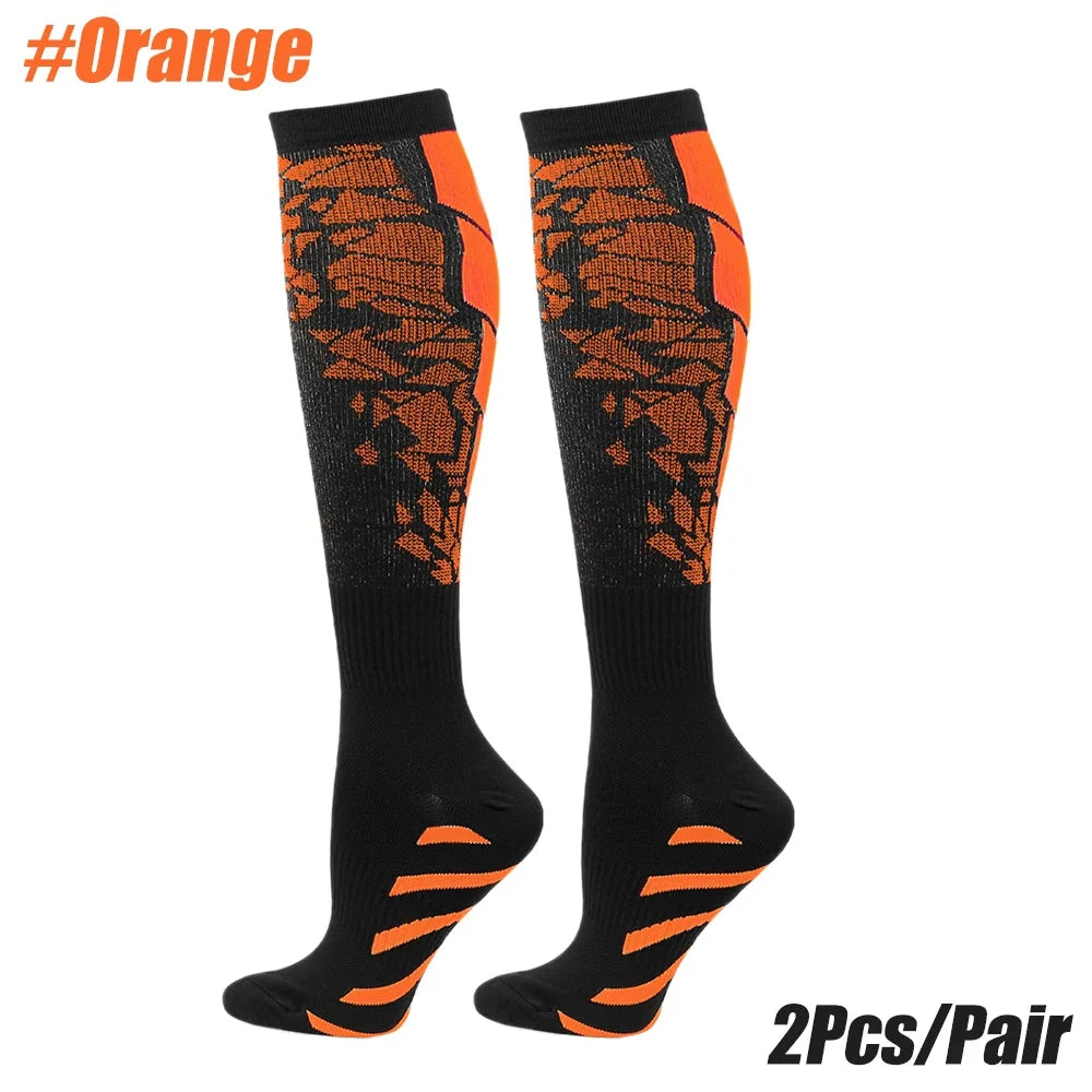 1Pair New Compression Socks 20-30mmhg High Stockings Men Women Sports Socks For Marathon Cycling Football Varicose Veins