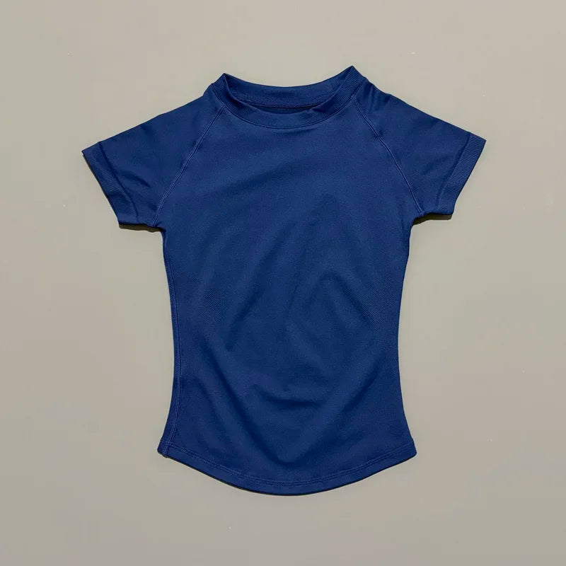 NCOYOE Gym Tank Top Women Short Sleeve Seamless Yoga Top Sports Breathable Slim Fit Workout Shirts Running Fitness Activewear