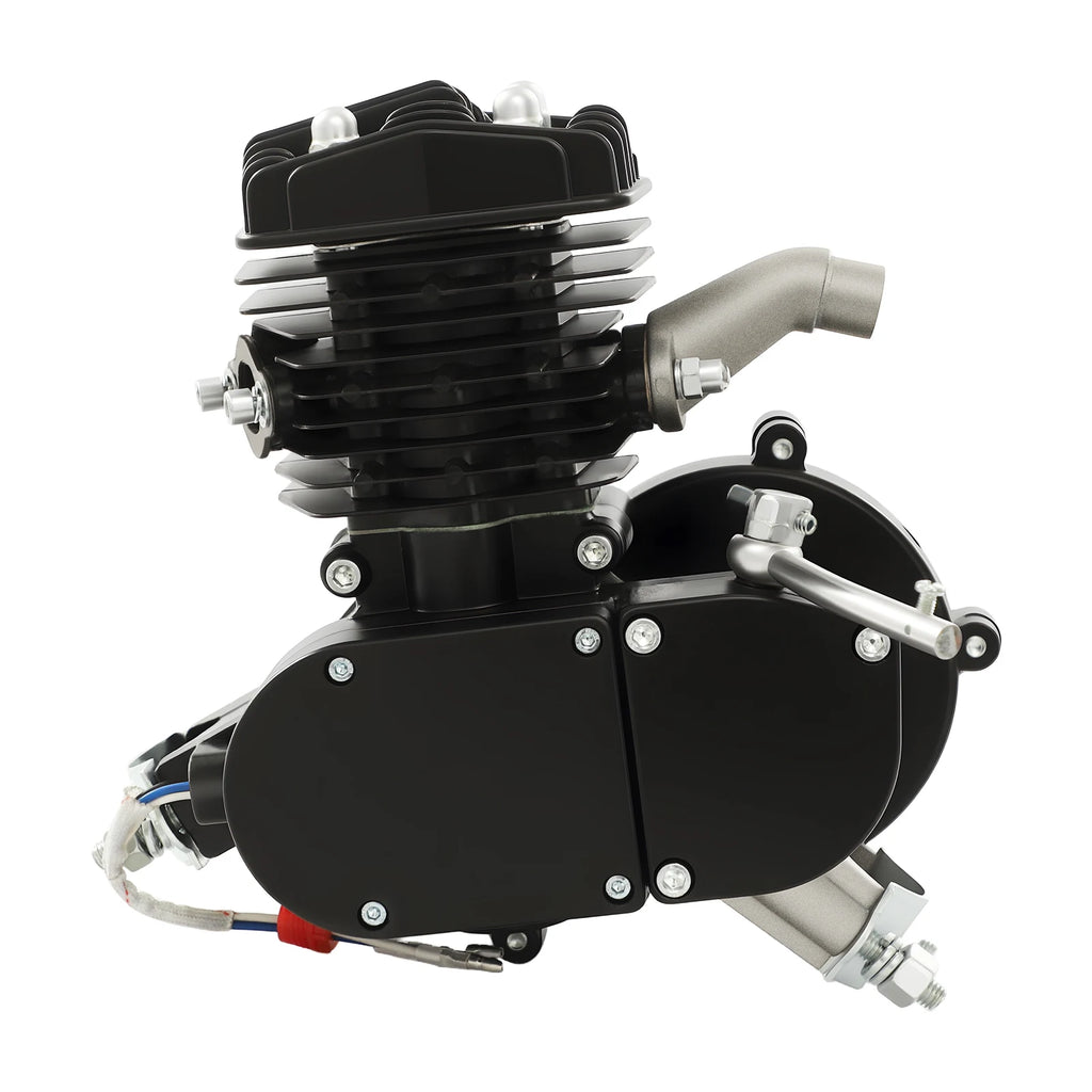 2 Stroke Engine Bicycle Motor Kit 80CC Black Single Cylinder 1.65HP 1.85kW 5500RPM Gas Powered Engine for Bike Motorized Conversion Powerful Fast Riding Save Time Effort Scooter Accessories