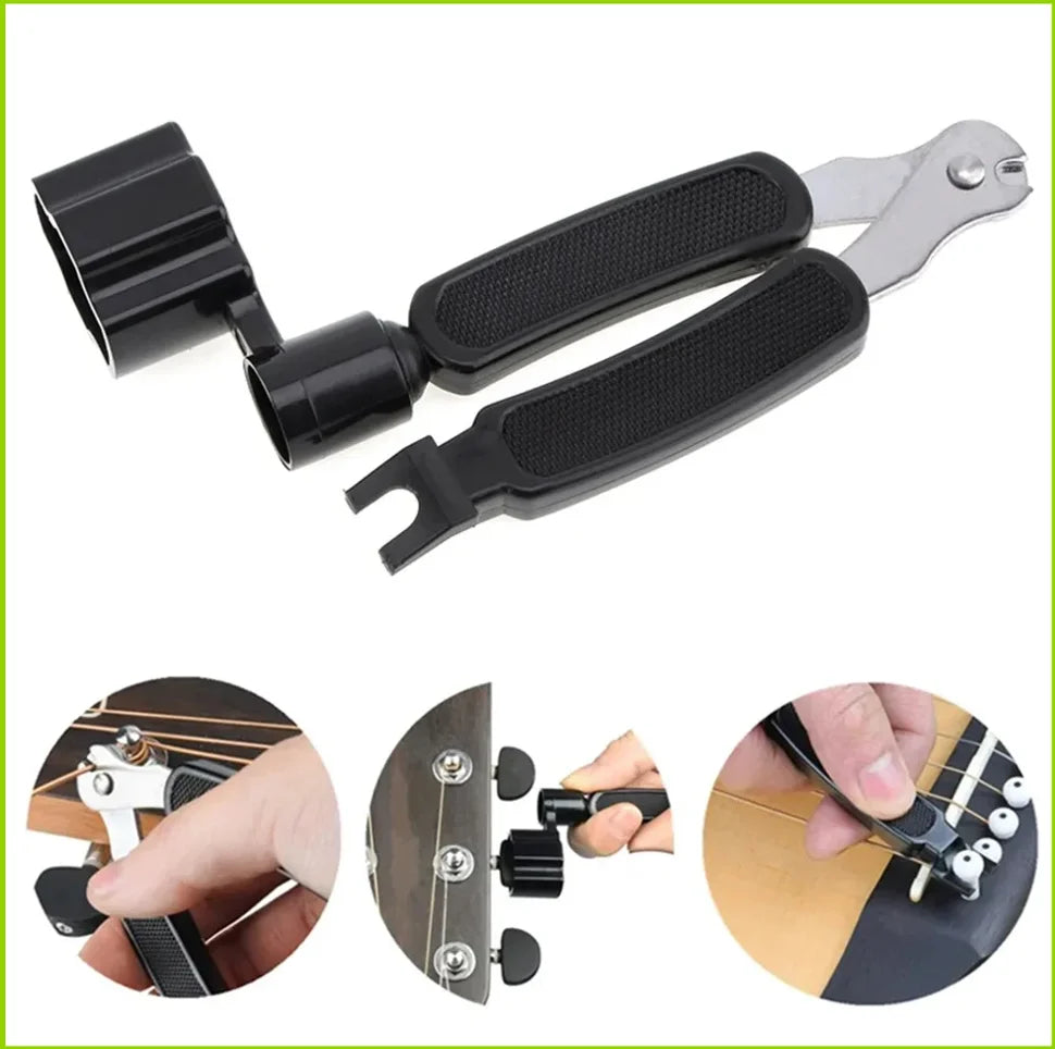 Guitar String Winder 3 IN 1 String Peg Winder + String Cutter + Pin Puller Instrument Guitar Maintenance Tool Repair Tool