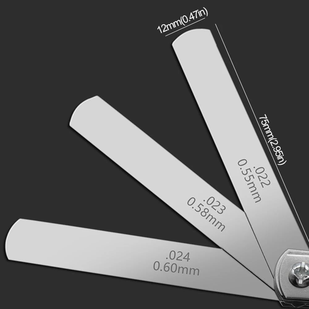 32 Blades Combination Feeler Gauge Stainless Steel Removable Metric Imperial 0.04-0.88mm Thickness Measuring Tool