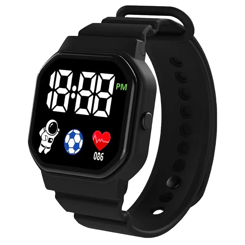 Kids Watch Sport LED Digital Watches Football Silicone Strap Waterproof Electronic Wristwatch for Children Boys Girls Gifts