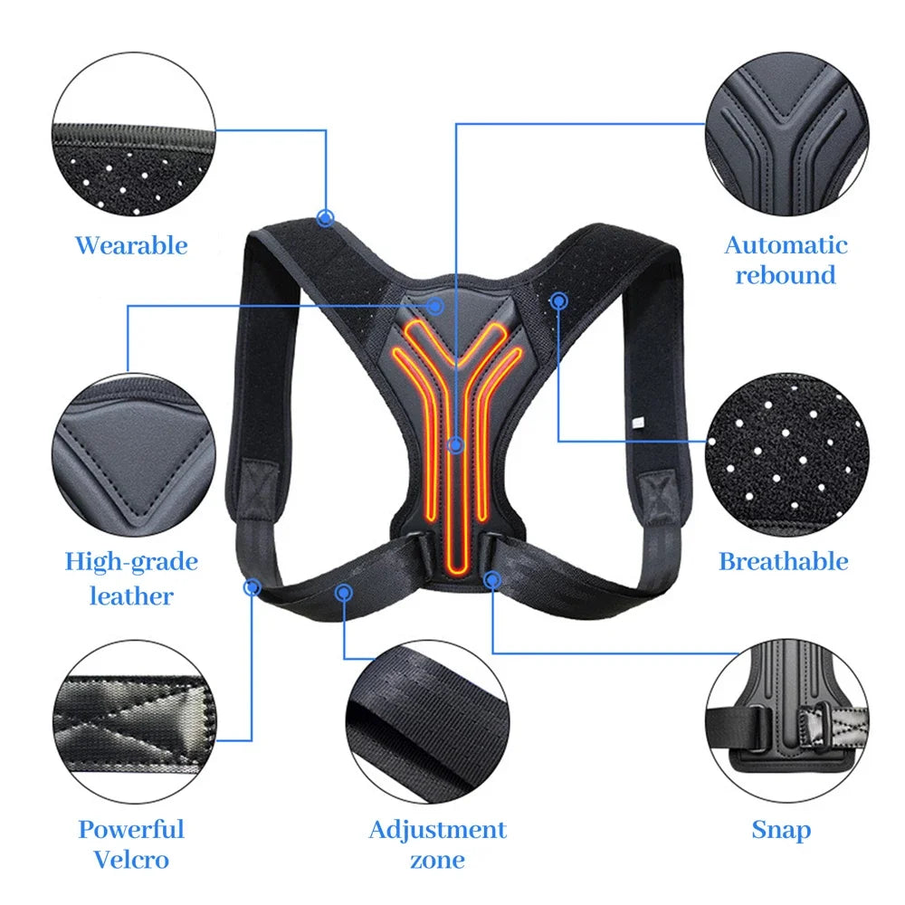 1PCS Updated Posture Corrector For Men Women-Adjustable Upper Back Brace For Clavicle Support & Providing Pain For Back,Shoulder