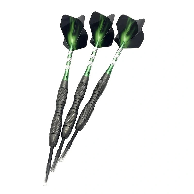 Professional Hard Darts 3Pcs High Quality Steel Tip Darts Tungsten Steel Barrel Green Aluminum Dart Shafts Flights