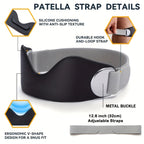 2-Pack Patella Straps with Adjustable Metal Buckle, Non-Slip Silicone Compression Patellar Tendon Support, Knee Brace for Running, Jump Rope, Badminton, Mountaineering, Unisex Shock-Absorbing Compression Patella Support Band