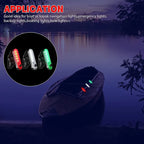 Boat Navigation Lights Kayak Lights for Night Operated Boat Stern Led Boats Safety for Pontoon Dinghy 4 Types Flashing Mode