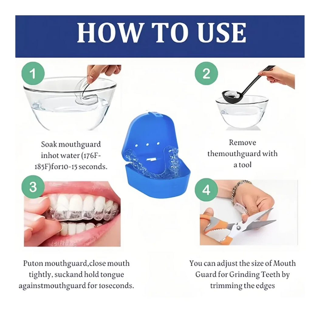 Hot Sale 4pcs/Box Mouth Guards for Clenching Teeth Moldable Dental Teeth Night Guard for Adult Stop Teeth Grinding Bruxism Tray