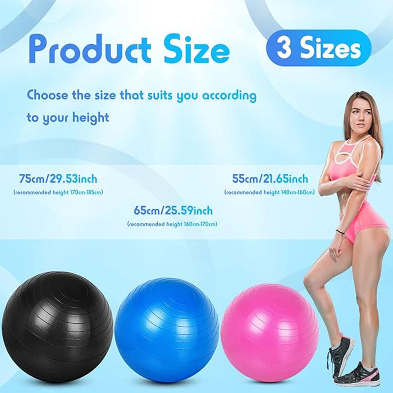 Exercise Yoga Ball Yoga Balance Stability Swiss Ball Support Up to 200 lbs Suitable for Office Home Work Gym