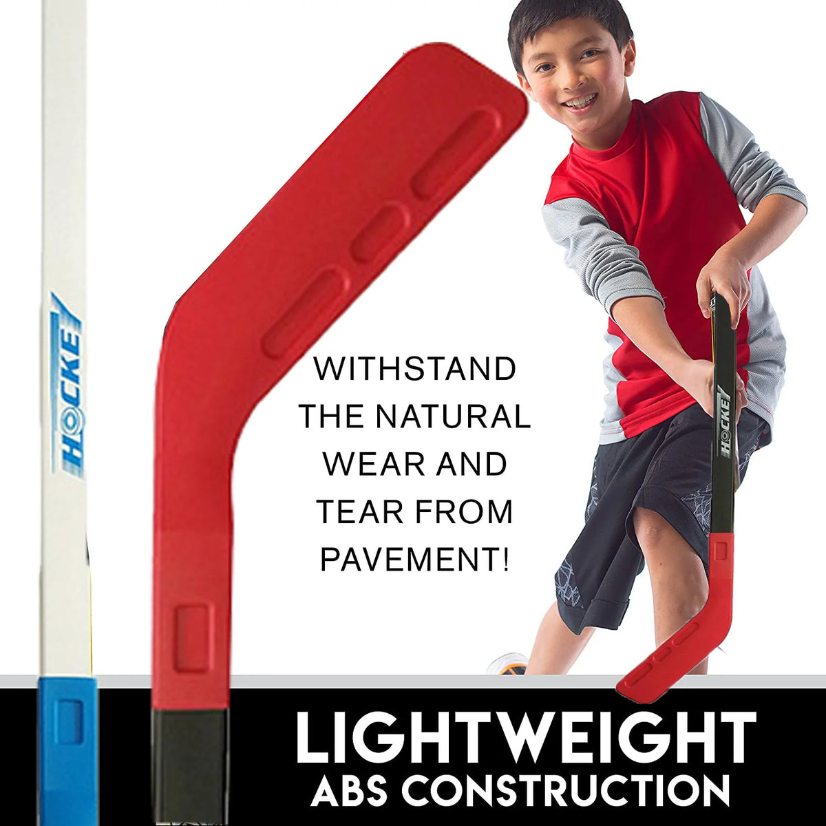 A Set Children's Toy Pulley Ice Hockey 72CM Plastic Hockey Stick Children's Outdoor Sports Toy Hockey Stick