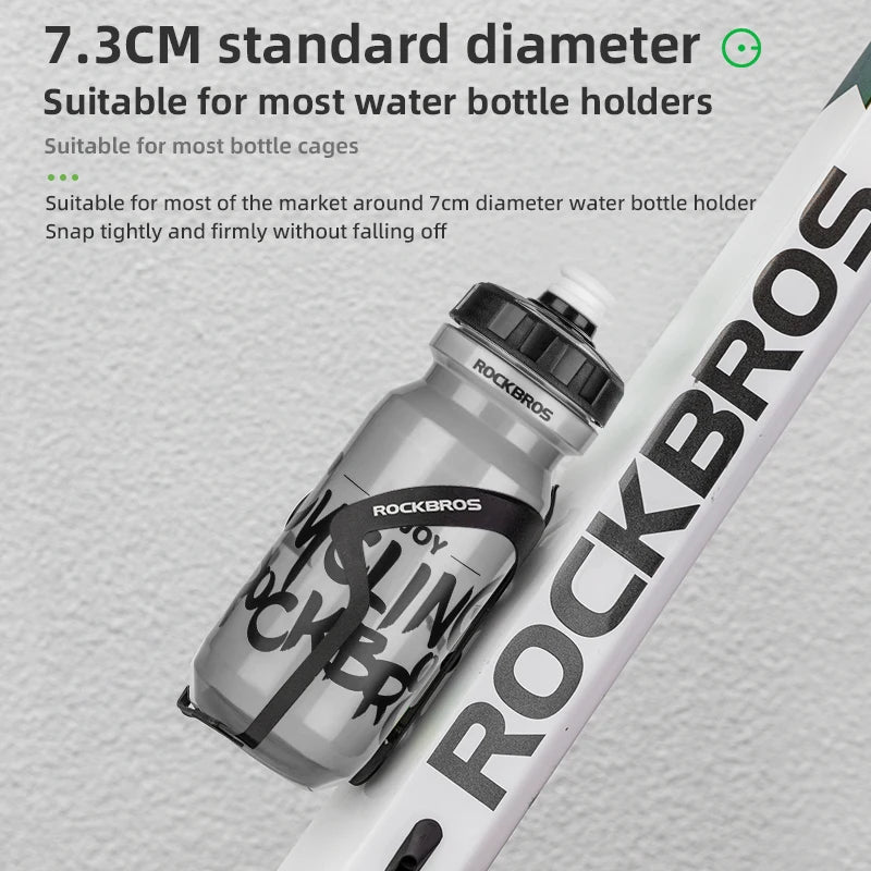 ROCKBROS Bicycle Bottle MTB Road Bike Water Bottle Outdoor Sports Plastic Portable Large Capacity Drink Cycling Water Bottle