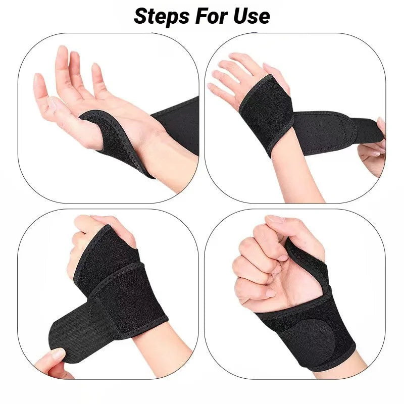 Adjustable Wrist Brace Perfect For Women & Men Support Wrap Strap Hand Carpal Tunnel Fitness Suitable Both Right Left Tendinitis