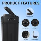 RQTBPOW 48V E-bike Battery, 12Ah/15Ah/20Ah/25Ah E-bike Battery with 3A Charge/Safe Lock/Indicator Light for 0-1200W Electric Bike/Folding Bike/Mountain Bike