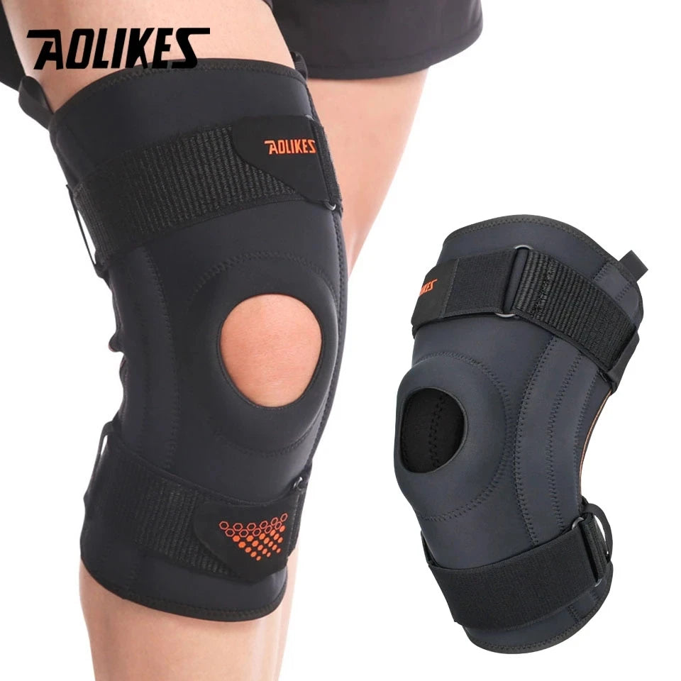 AOLIKES New Knee Brace for Knee Pain with Side Stabilizers Women Men Knee Pad Meniscus Tear Patella Gel Pads Knee Support