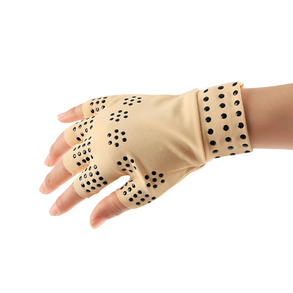 KoKossi Glue Dispensing Pressure Half Finger Gloves Magnetic Therapy Anti Slip Rehabilitation Sports Fitness Cycling Gloves