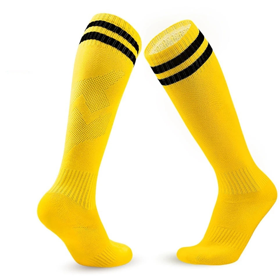 Loogdeel 1Pair 26-45 Kids Soccer Compression Sports Socks Stretchy Knee High Tube Socks Men Women Teens Football Athletic Socks