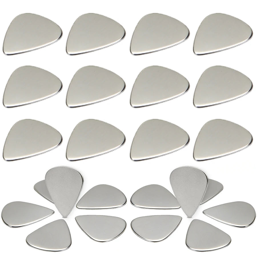 18pcs 0.3mm Precision Stainless Steel Guitar Picks Durable Metal Picks for Ukulele Bass Conventional String Instruments