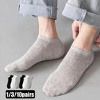 1/3/10Pairs Men's Ankle Socks Soft Breathable Stretchy Solid Color Low Cut Casual Sports Socks for Women Comfortable Fashionable