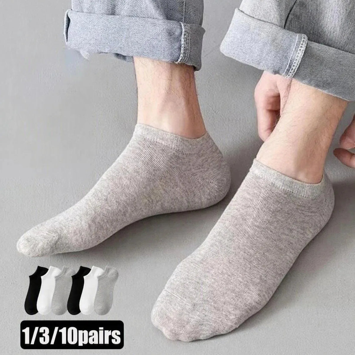 1/3/10Pairs Men's Ankle Socks Soft Breathable Stretchy Solid Color Low Cut Casual Sports Socks for Women Comfortable Fashionable