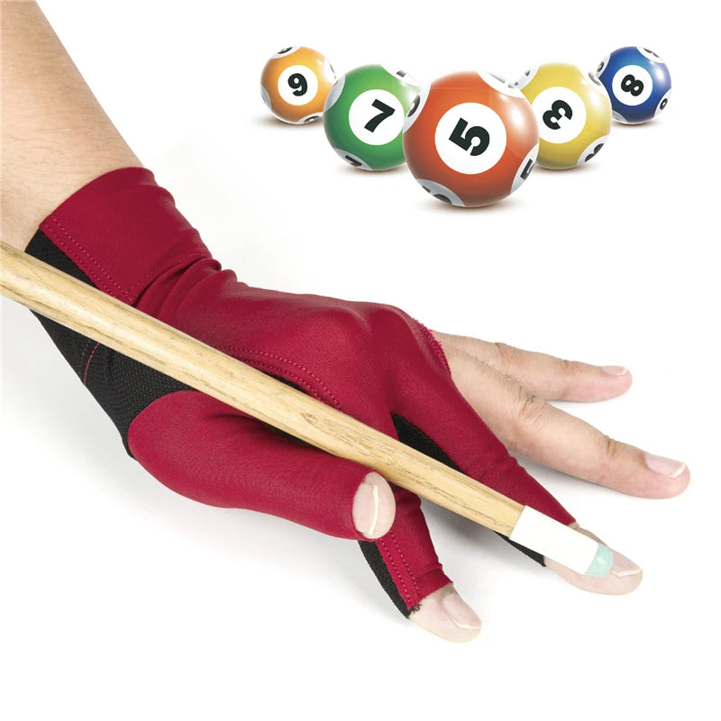 1PCS Breathable Billiard Pool Gloves Spandex Lycra Shooters Carom Snooker Cue 5 Colors Sports Gloves Fits on Left or Right Hand