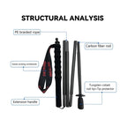 Local+ 2PCs Trekking Poles Carbon Fiber 115g Ultra-Light Hiking Poles Camping Stick Foldable Walking Cane Travel Outdoor Gear