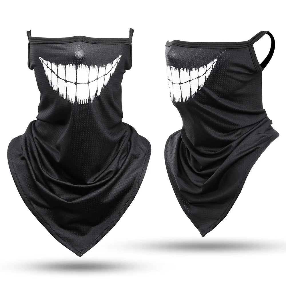 3D Skull Summer Bandana Hanging Ear Triangle Scarf Cycling Hiking Hunting Fishing Sports Bicycle Face Mask Neck Gaiter Men Women