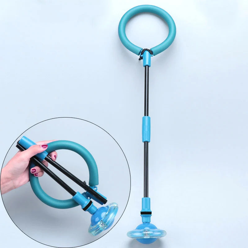 Bounce Ball Elastic Flash Ball Self Luminous Adult Children Rotation Jump Ring Fitness Set Foot Single Leg Swing Ball New Gift