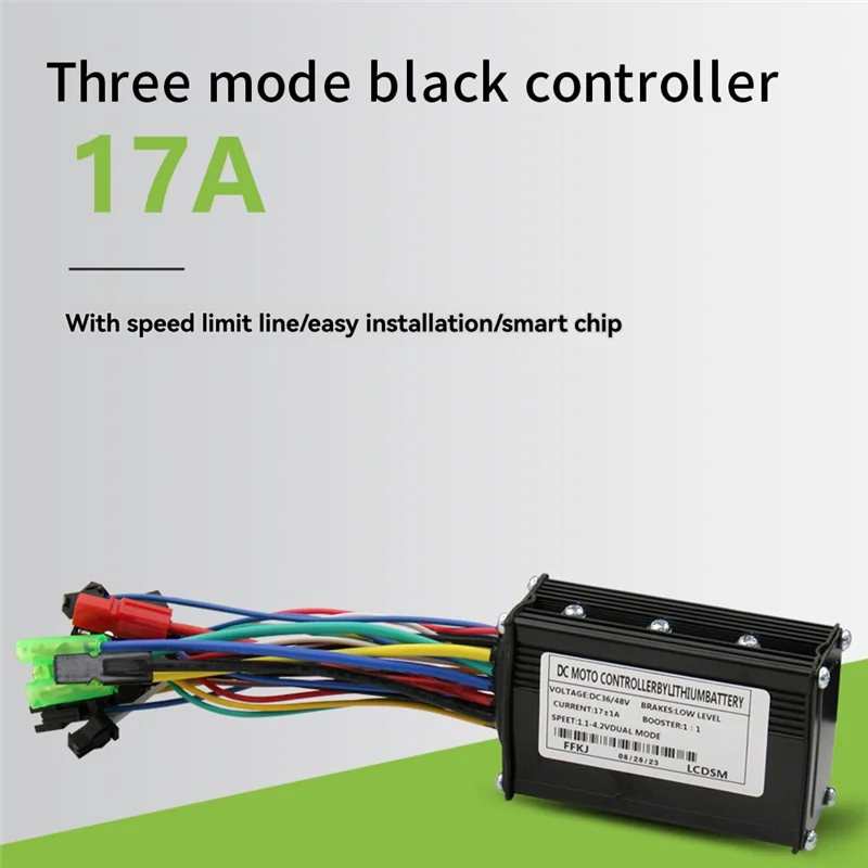 ABME 36V 48V 250W 350W 17A Three Mode Brushless Controller With Speed Limit Line For Ebike Electric Scooter