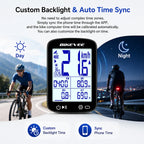 BIKEVEE Newest 2.4-inch LCD Smart Digital Screen Multifunctional USB Rechargeable Wireless GPS Bike Computer 5.3 Bluetooth Outdoor Riding Bicycle Speedometer Odometer Stopwatch Tracker with Auto Backlight Cyclocomputer Bike A