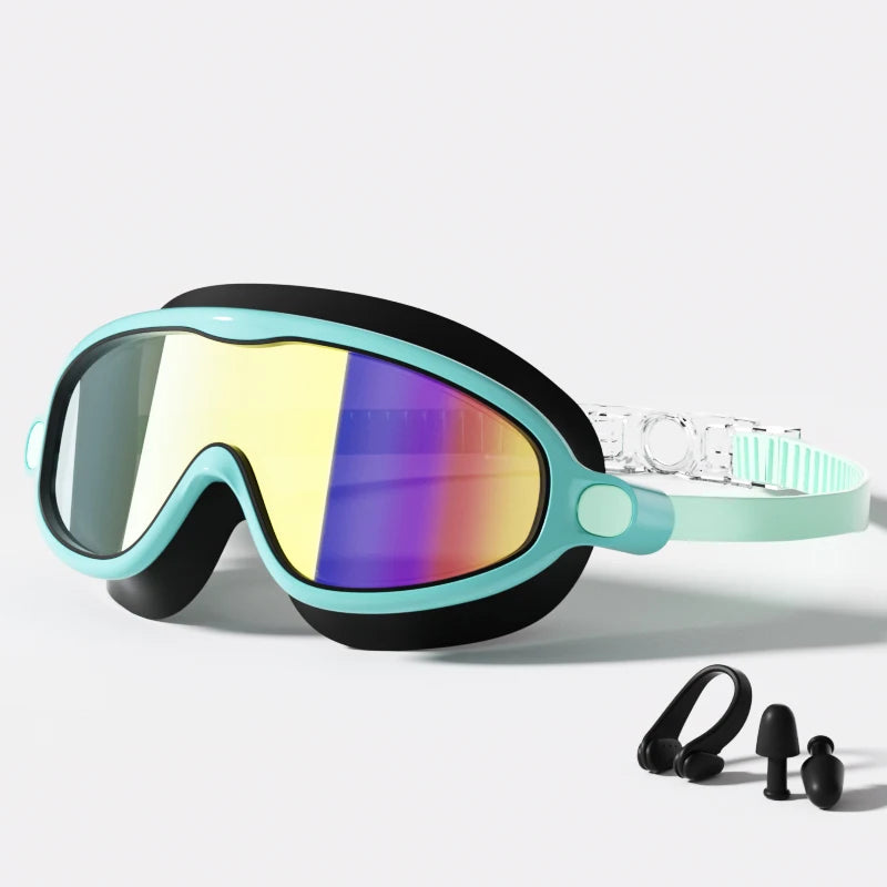 Swim Goggles, Waterproof Anti-Fog Anti-UV Wide View Swimming Goggles for Kids 3-14