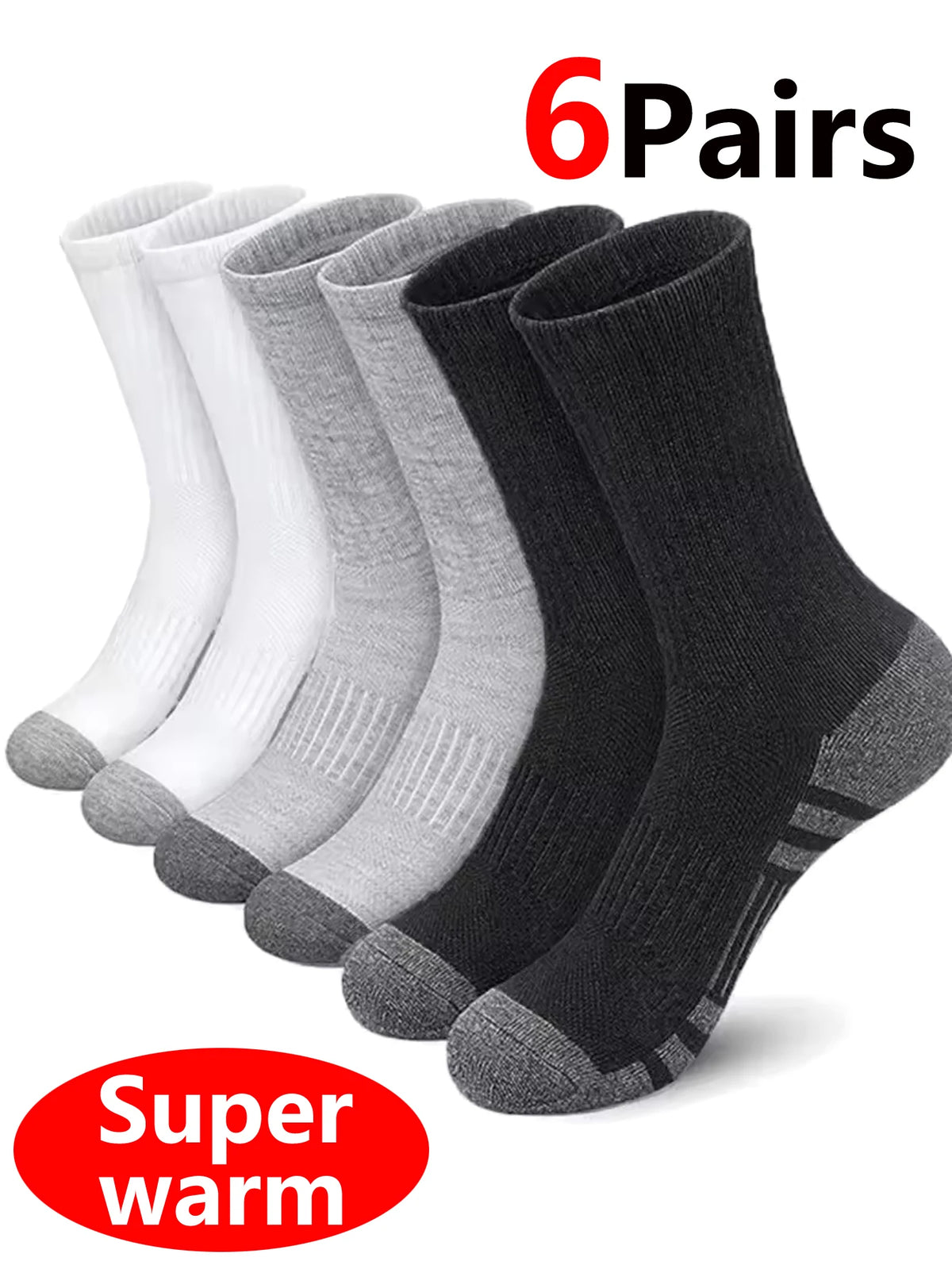5Pairs Men's Outdoor Gym Socks High Quality Comfortable Soft Ground-Gripping Football Large Size New Style