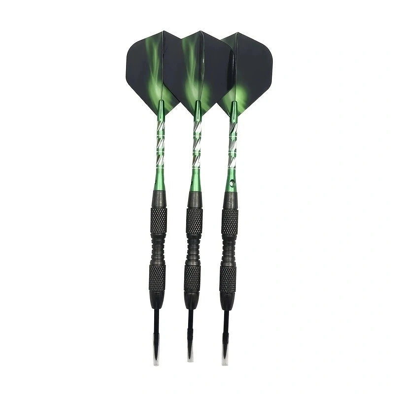 Professional Hard Darts 3Pcs High Quality Steel Tip Darts Tungsten Steel Barrel Green Aluminum Dart Shafts Flights