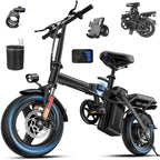 560W Adult Electric Bikes,24MPH,48V10.4AH Removable Battery,14inch Folding Electric Bike,Multi-Shock Absorption Electric Bicycle